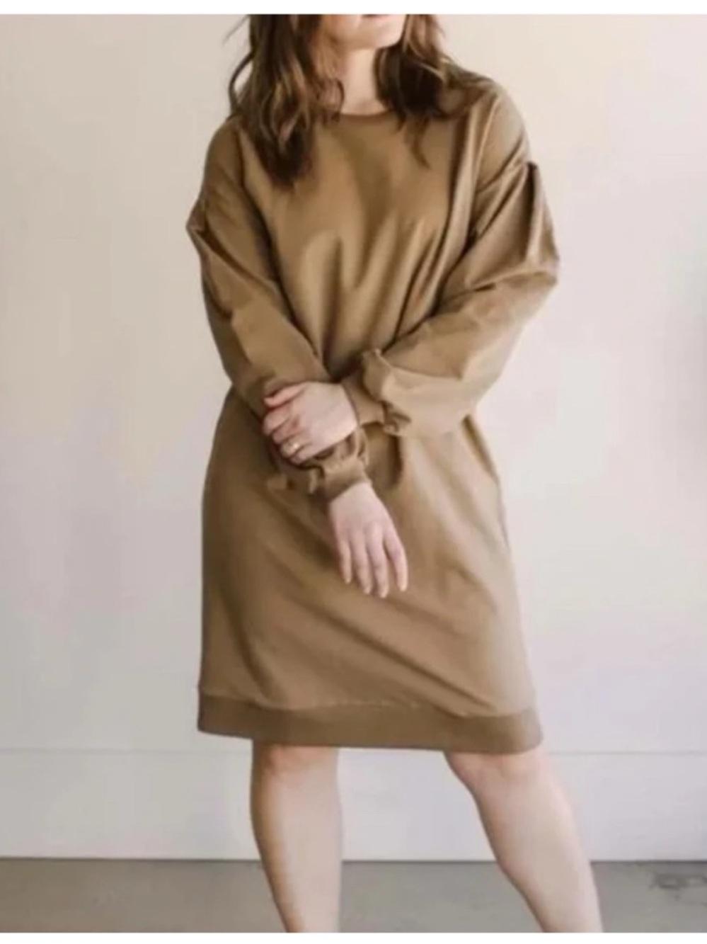 NEW The Simple Folk 2 Organic Cotton Stretch The Oversized Sweater Dress